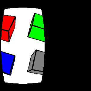 partial view of the four cubes on the left side of the image.