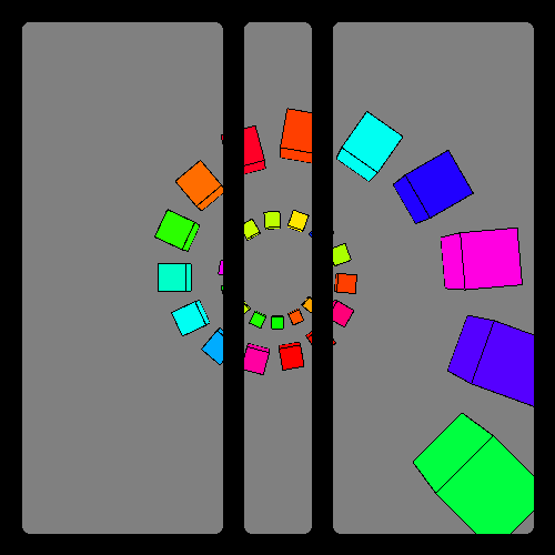 arc of colored cubes gradually increasing in size, with two black bars covering up the image.