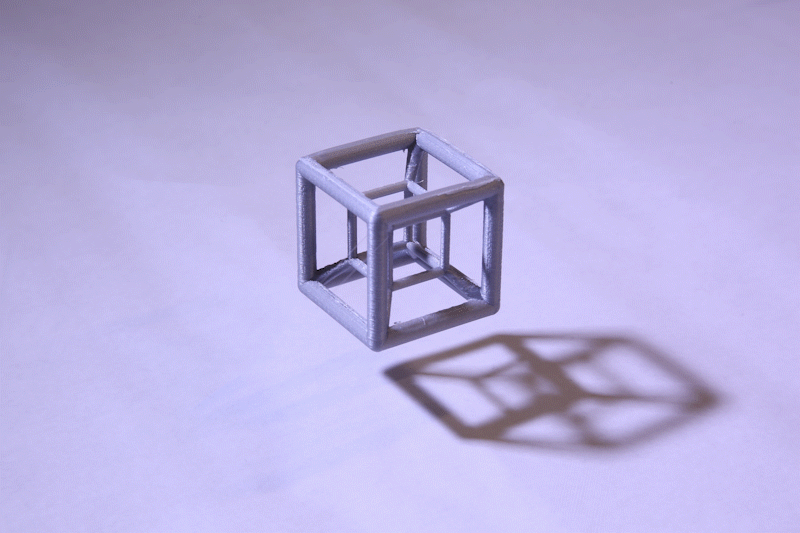 Animation of 3D printed hypercube rotating in four dimensional space.