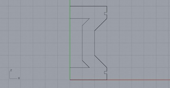 Gray grid with outline of rook chess piece with distant offset line