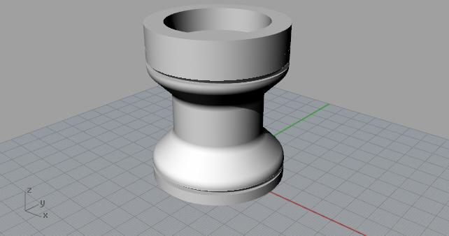Gray 3D pedestal like object with ring on top