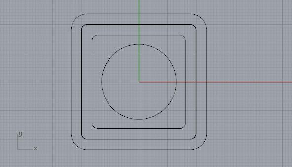 top-down outline of relevant contours of speaker case