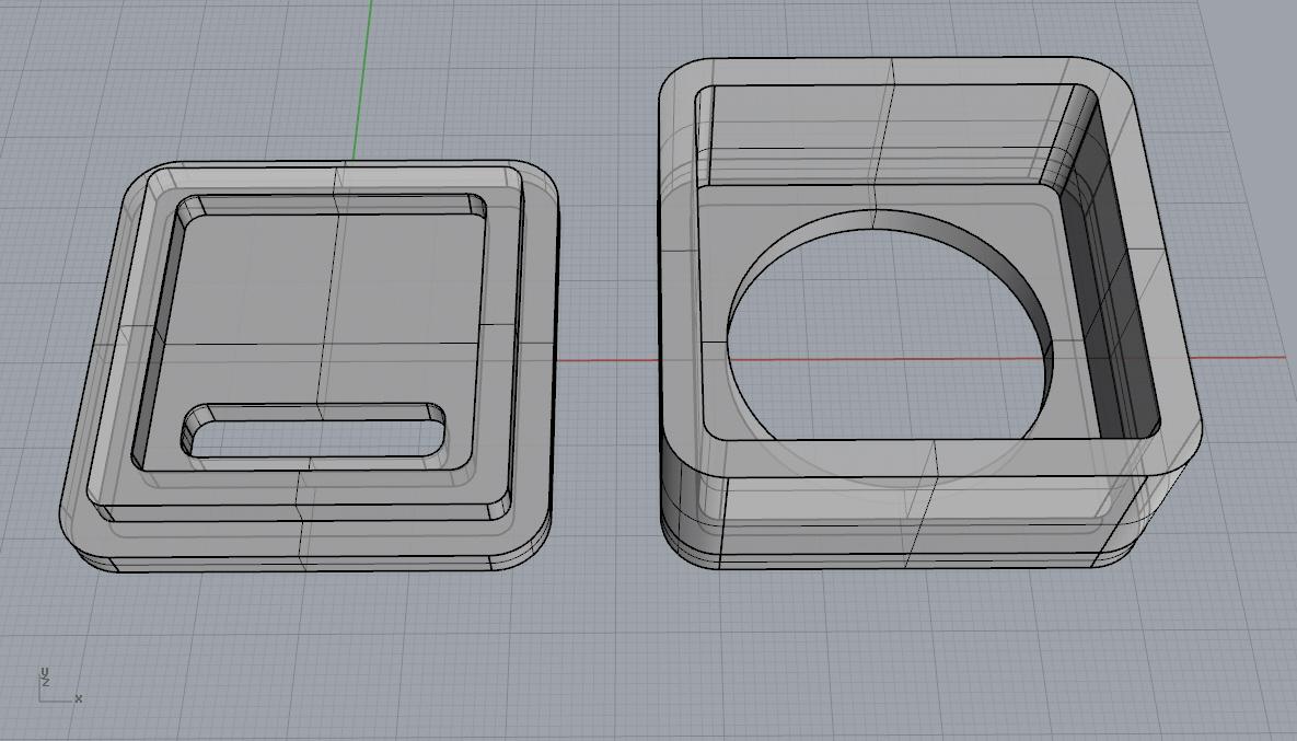 model of speaker case with larger opening for speaker