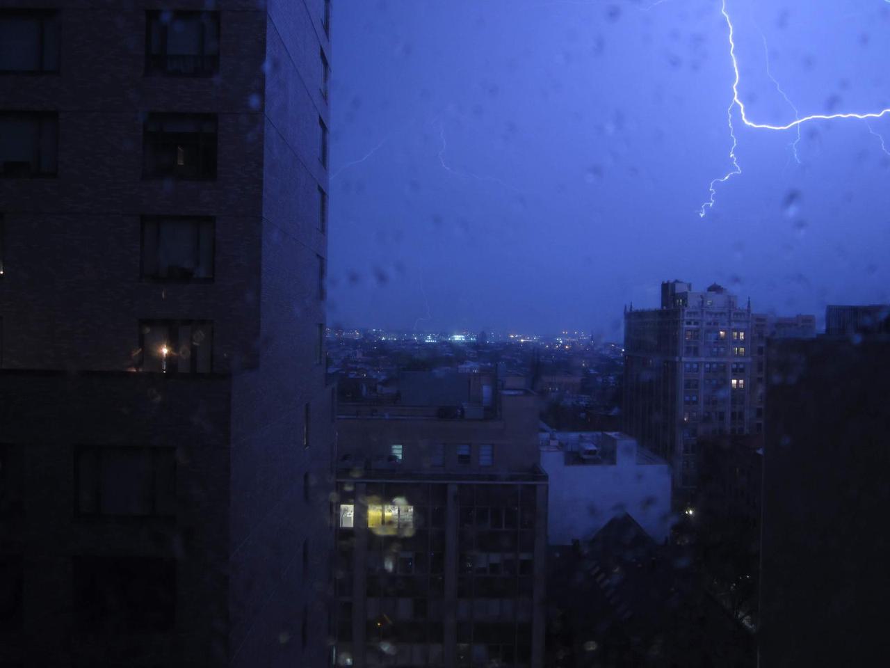 lightning during storm as viewed from my window