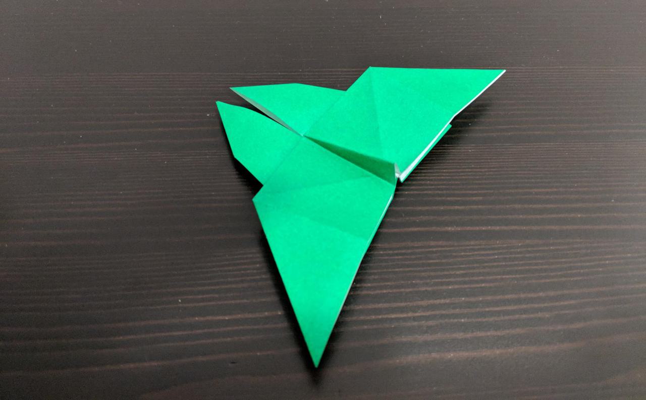 origami butterfly, with wide wings