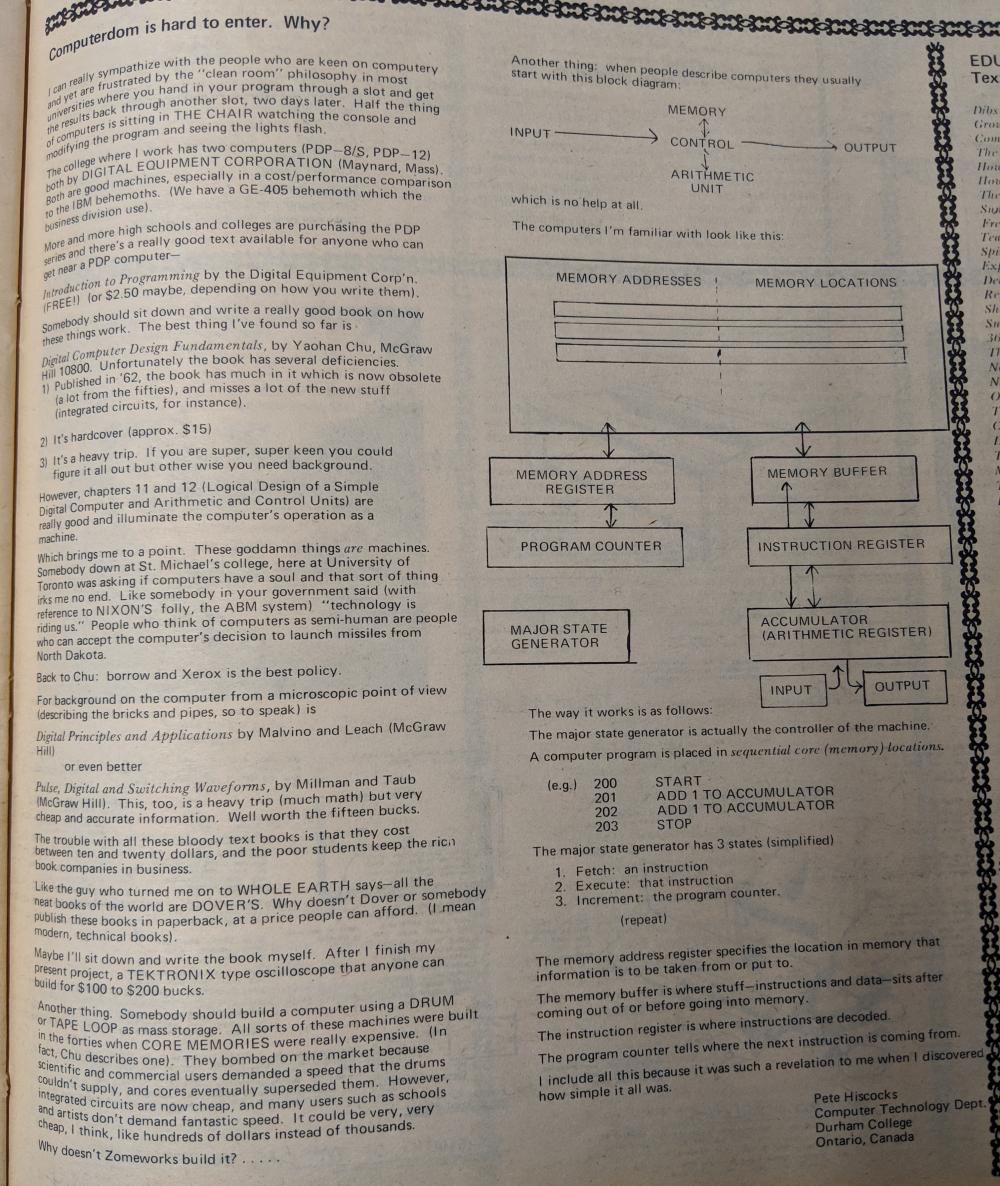 magazine article discussing how computers work and assembly language.