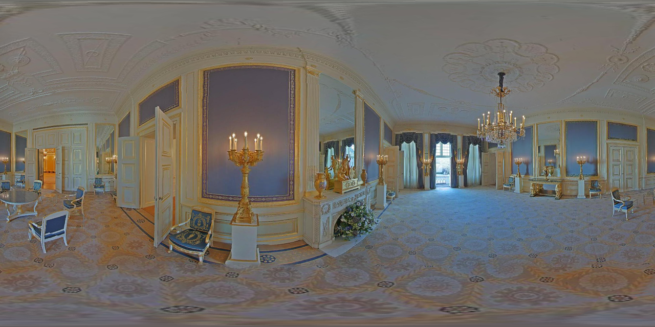 opulent room with fancy carpet and decorations