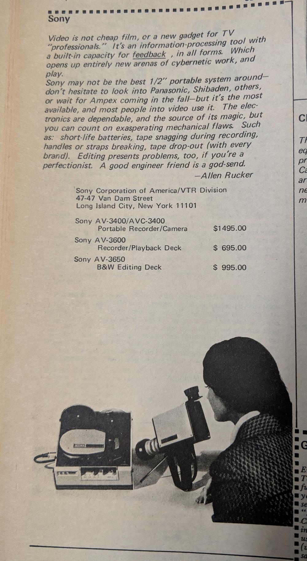 magazine article for sony portable cameras